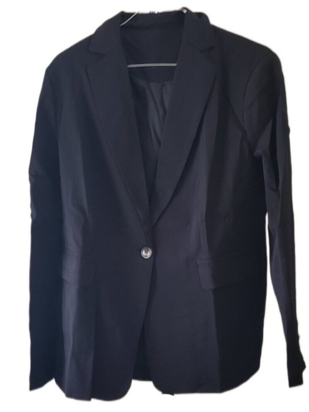 New Black Women's Blazer Button Closure, Pocketed